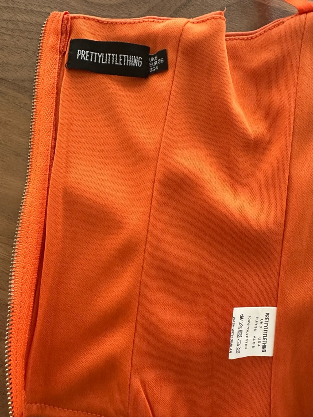 PrettyLittleThing Satin Corset Bustier Top – Orange – EUC - Picture 4 of 8